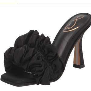 Sam Edelman-Kady Ruched Heel Sandals- Black Size 7.5